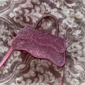 Pink mcbling rhinestone mini bag